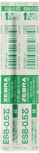 Cartouche Zebra Resb5-g verte à émulsion de 0,5 mm pour instrument d'écriture Sharbo