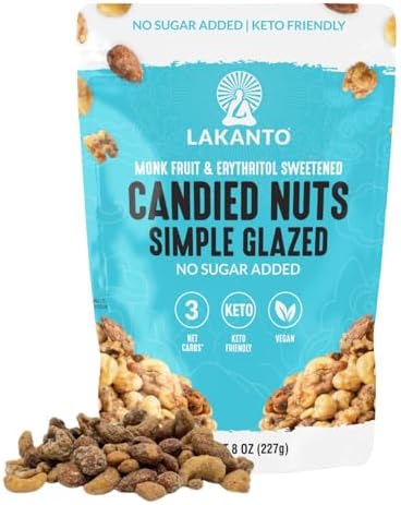 Lakanto Keto Mixed Candied Nuts Simple Glazed - No Sugar Added, Sweetened with Monk Fruit, 3 Net Carbs, Keto Diet Friendly, Vegan, On the Go Snack Anytime (Simple Glazed)