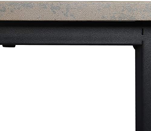 WOLTU Computer Desk Rust Colour+Black Office Desk Workstation L-Shaped Study Writing Desk Computer PC Laptop Table Workstation Dining Gaming Table for Home Office TSB06srs