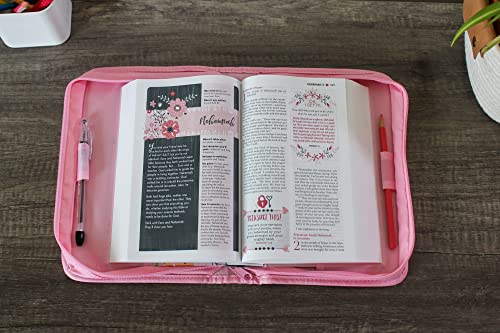 Butterflies And Blossoms Bible Cover For Girls, Zippered, With Handle, Multi Color, Medium #TOP2