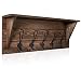 Oyeye Wall Mounted Coat Rack Shelf, Brown Rustic Wooden 24'' Entryway Coat Hooks 5 Rustic Hooks for Bathroom Living Room Bedroom and Kitchen (Solid Pine Wood)