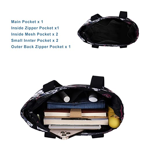 Tote Bag with Zipper for Women Inside Mesh Pocket Heavy Duty Casual Anti-water Cloth Travel Shoulder Handbag3