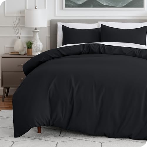 Bare Home Bedding Duvet Cover King Size - Premium 1800 Super Soft Collection - Lightweight, Cooling - Soft Breathable Bedding Duvet Cover (King, Black)