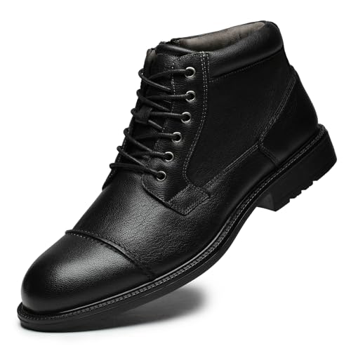 Image of Arkbird Men's Dress Boots Genuine Leather Cap Toe Ankle Boot with Side Zipper for Casual Business Formal Wear