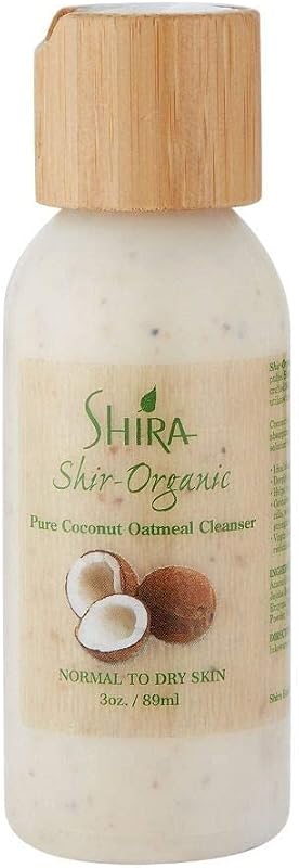 Shira Shir-Organic Pure Coconut Oatmeal Cleanser, Limpador Facial para Pele Normal a Seca, 89 mL