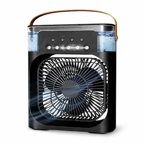 Image of MIKANIX Mini cooling Fan for Room, Kitchen, Home & Office Desk | USB Cable, 3 Wind Speed Mode With Cooling Mist Fan (BLACK)