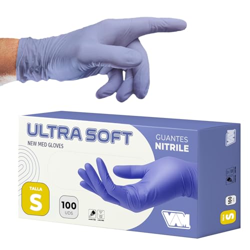 general merchandising Talla S || Guantes de Nitrilo Violeta || Sin Polvo, Ambidiestros y de Un Solo Uso || Extra Suaves y Resistentes || Ideales para Uso Médico, Industrial y Doméstico