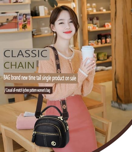 Gpmsign Bags, Gpmsign Crossbody Leather Bags, Multifunctional Compartment Adjustable Wide Shoulder Strap Leather Bag (Red)2