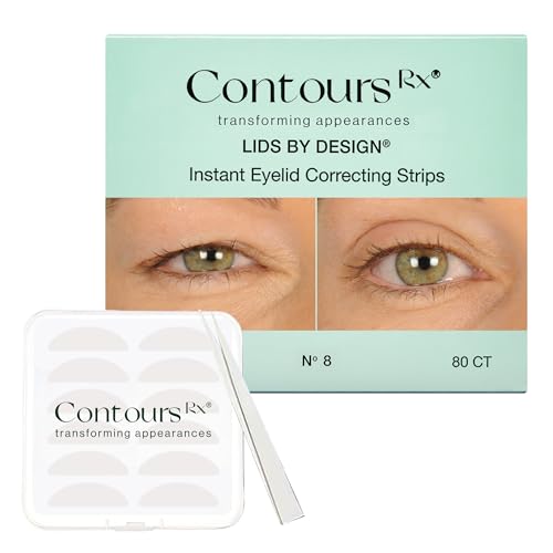 Contours Rx Lids by Design – N°8 Instant Eyelid Lift Strips for Dramatic Lift on Hooded, Droopy Eyelids – Medical-Grade, Anti-Aging, Non-Surgical Eye Tape – 80 Count