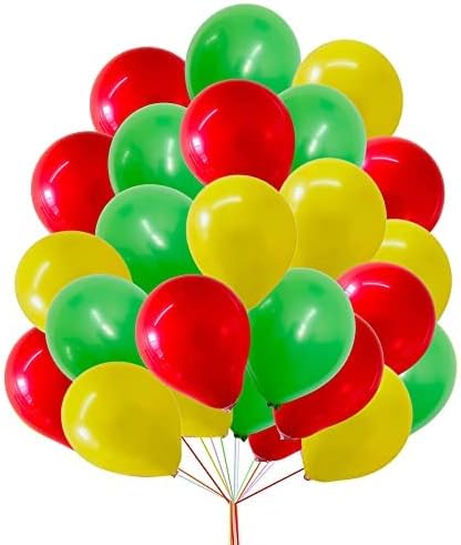 10 Inch Party Balloons Red Yellow Black Balloons Multi-coloured Latex Balloons for Worldcup Theme Birthday Party Sports Party Decoration 30pcs