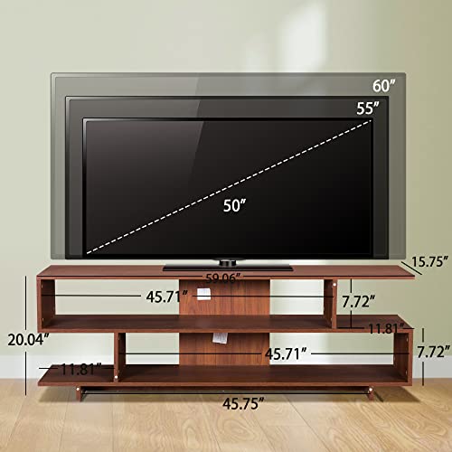 Bonzy Home Modern Tv Stand For 60" Tv, Entertainment Center Tv Console With Storage Tv Cabinet With Shelves For Living Room Bedroom #TOP5