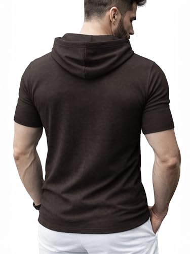 Image of Noble Monk Men's Regular Fit Hoodie T-Shirt for Man |Half Sleeves Tshirt for Men | Casual Wear Stylish T-Shirt for Man | Gym Tshirt for Men