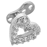 FOMIYES Joyería Piercing Perforación Acero con Circonita Blanca Accesorio Dermal para Mujer y Chica Decoración y para Diario y Fiestas