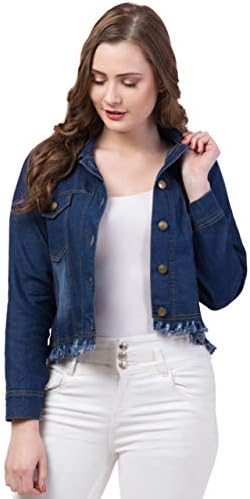 FUNDAY FASHION Womens Denim Standard Length Full Sleeve Solid Jacket