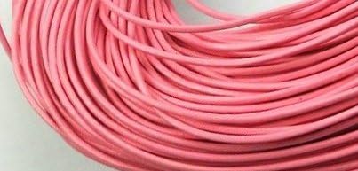 5 Meters 2mm Pink Round Geniune Leather Cord Jewelry Good for DIY Ideas