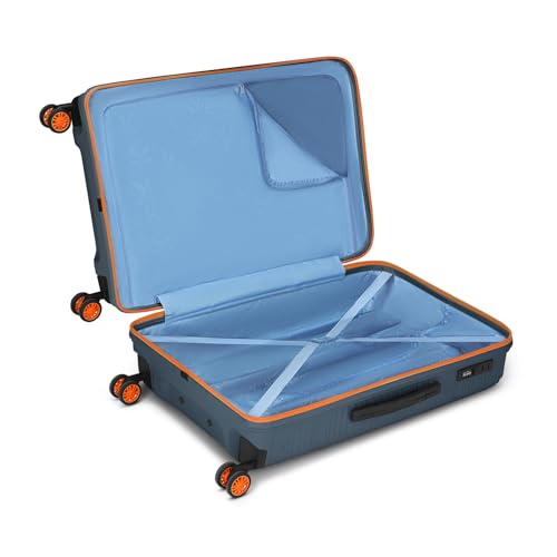 Image of Skybags Swirl Check-in Trolley Bag 75cm | Large Hard Luggage | 8 Wheels Suitcase for Travel | 3-Digit Combination Lock with Anti-Theft Zipper | Polypropylene | 3 Years Warranty - Unisex (Blue)
