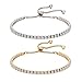 Produktbild Tennis-Armbänder für Damen, Mädchen, Charm, Zirkonia, verstellbar, 2 Stück