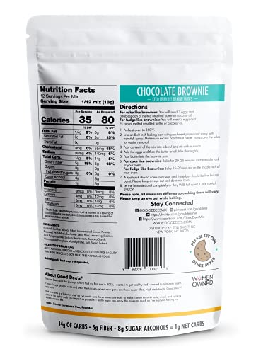 Good Dee's Chocolate Brownie Mix | Keto Baking Mix | Sugar-Free, Gluten-Free, Grain-Free, Nut-Free, Soy-Free & Low Carb Baking Mix | Diabetic, Atkins & Ww Friendly (Pack Of 1) #TOP1
