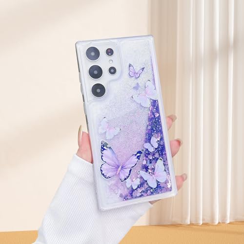 Coque Samsung S24 motif papillon violet, cadeau idéal fille