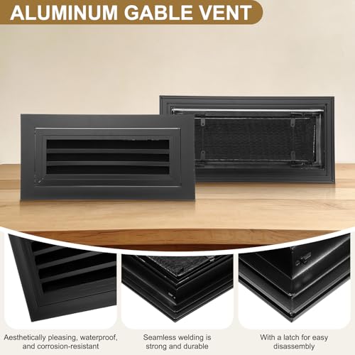 Grille de retour de ventilation noire pour combles et remise HVAC