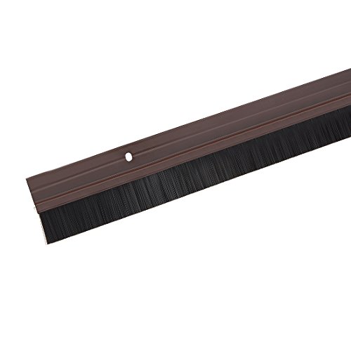 Uxcell Door Brush Bottom Sweep Brown H-Shape Aluminum Alloy Holder W 0.8-Inch Black Pp Silicone Soft Brush, 1000Mm X 43Mm(Approx 39.37-Inch X 1.7-Inch) #TOP6