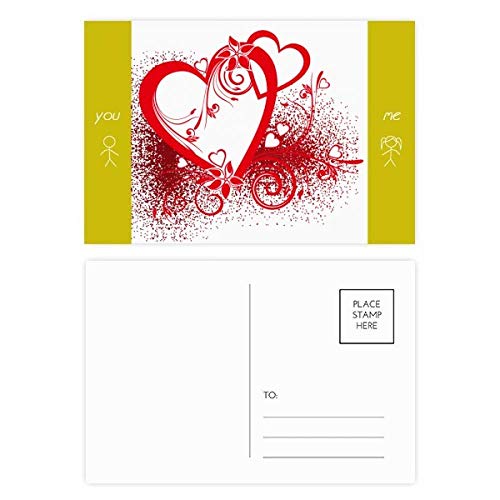 Carte postale Merci Saint-Valentin fleurs rouges | Lot cadeau de 20 pièces pour votre ami