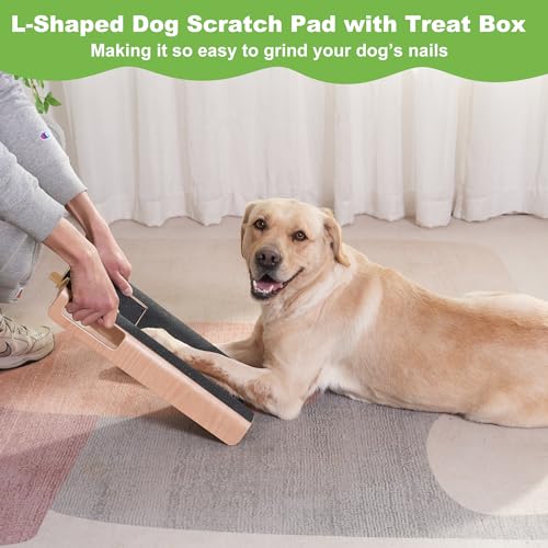 LovIntry M-Shaped Dog Scratch Pad for Nails with Treat Box Dog Nail File Toy for Large Dogs Shorten Dog’s Side Nail Easier (with Treat Box - Image 3
