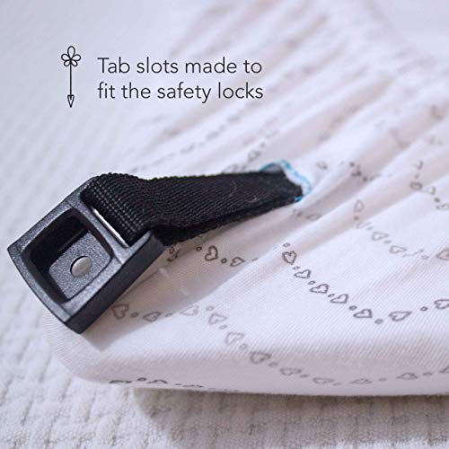 Sheets For Guava Lotus Travel Crib (Set Of 2) - 100% Organic Cotton Crib Sheets, Baby And Toddler, Fitted Crib Sheets, For Boys & Girls (For The New 4 Tab Mattress Only) (Grey And White) #TOP4