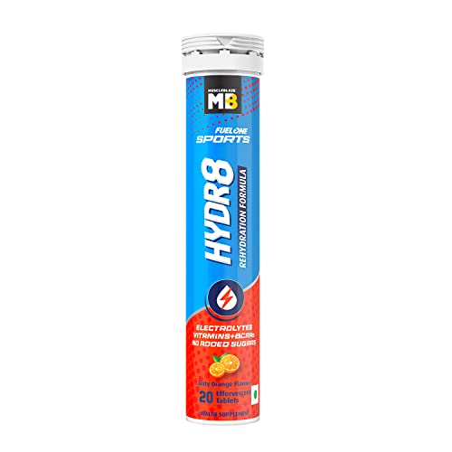 MuscleBlaze Fuel One Sports Hydr8, Zesty Orange, 20 Effervescent Tablets