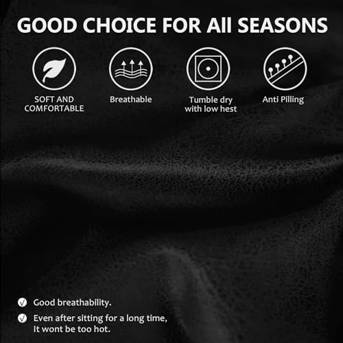 Image of ANARACHON Leather Like Recliner Chair Covers Heavy Duty, 4 Pieces Recliner Cover for Recliner Chair, Leather Cover for Recliner slipcovers Washable for Pets (Black)
