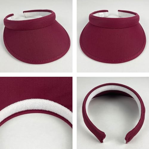 Image of 2 Pack Sun Visor Hats Women Men Clip On Wide Brim Visors Hat Outdoor Sports Golf Beach Travel Tennis Caps