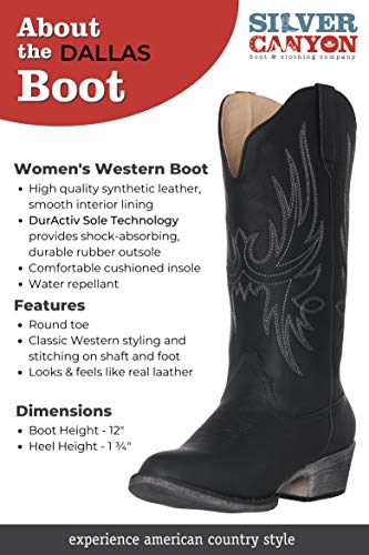 Women's Western Cowgirl Cowboy Boot | Brown Dallas Pointed Toe by Silver Canyon - Thumbnail 4
