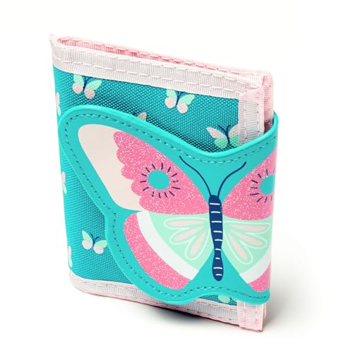 Image of Stephen Joseph, Kids Wallet, Tri-Fold Bi-Fold Wallet for Boys & Girls with Zipper Coin Pocket, Durable Polyester Small Wallet for Kids, Cute Designs for School & Travel, Butterfly Floral