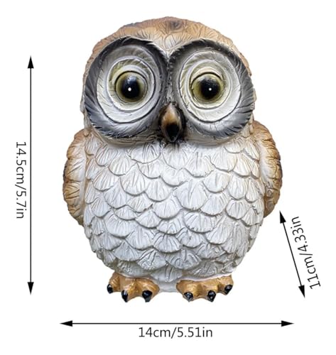 Image of XERGY Solar Powered Garden Decor Owl Resin Statue - Outdoor Decorative Lamp with Auto Dusk to Dawn Sensor, Waterproof Light for Lawn,Terrace & Balcony - Warm White (Brown)