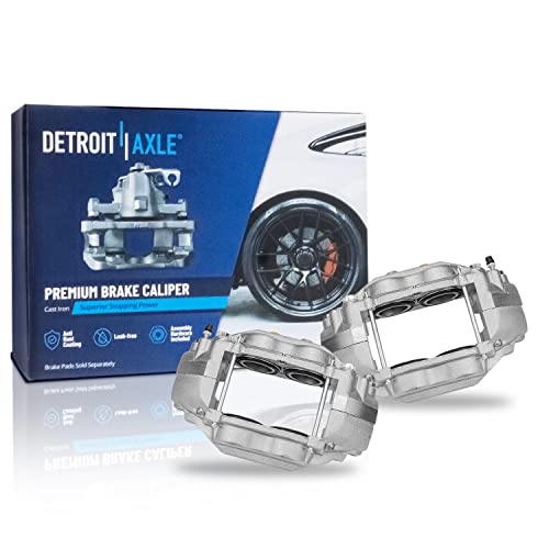 Image of Detroit Axle - Front Brake Kit for Toyota 2008-2016 Sequoia 2007-2016 | Tundra Drilled & Slotted Brake Rotors Brake Calipers w /Brackets Ceramic Brake Pads 2009 2010 2011 2012 2013 2014 2015