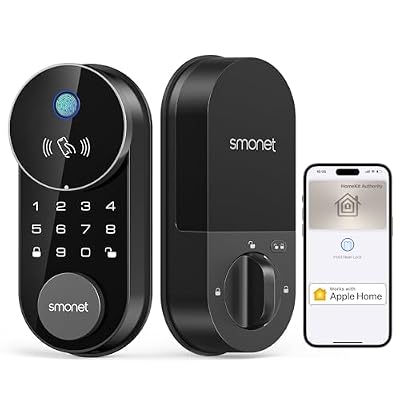 SMONET AH1 Apple Home Key Smart Lock Fingerprint WiFi Front Door Deadbolt