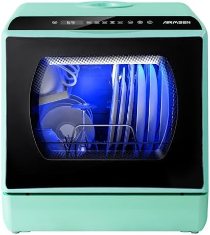 AIRMSEN Portable Countertop Dishwashers, 5 Washing Programs Mini ...