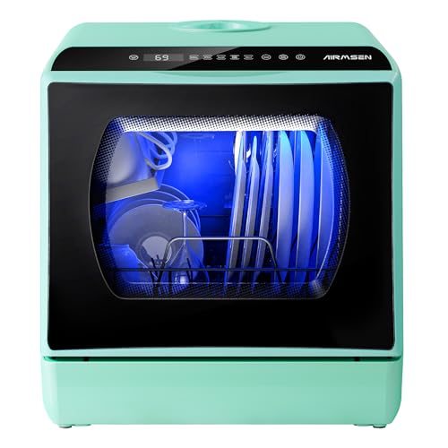 AIRMSEN Portable Countertop Dishwashers, 5 Washing Programs ...