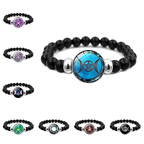 Pulsera elástica Triple Luna Diosa con amuletos miniatura 2