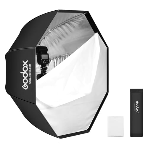 Godox 31.5' / 80cm Octagon Reflective Umbrella Soft Box Silver with Carrying Bag Portable Octagon Flash Umbrella Softbox Reflector Octabox for Studio Photography Flash Speed Light