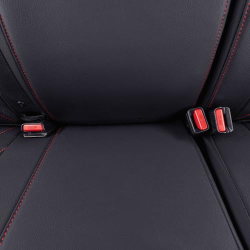 Image of EKR Custom Fit Tacoma Car Seat Covers for Toyota Tacoma 2024 2025 2026 Xtra Cab SR - Full Set,Faux Leather(Black with Red Trim)
