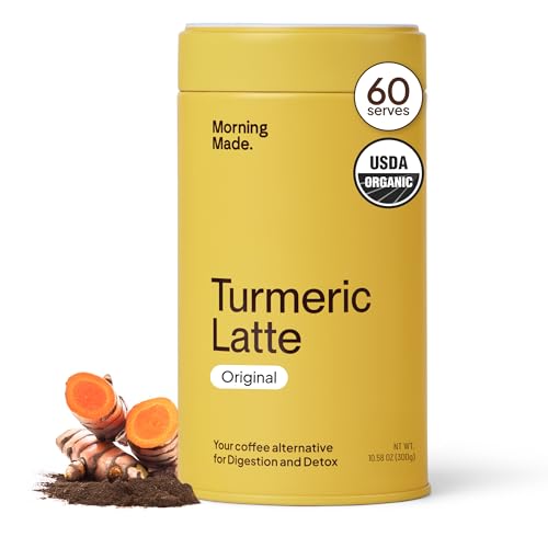 Morning Made Turmeric Latte Powder- Golden Milk with Organic Turmeric Ginger Cinnamon & Black Pepper - Vegan Dairy-Free Gluten-Free Caffeine Free (10.6 oz 60 Servings)