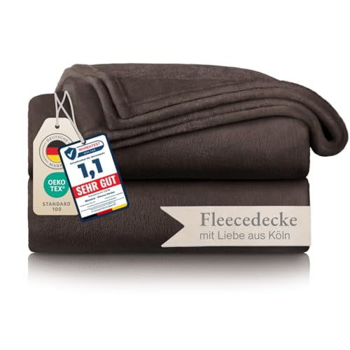 Blumtal Fleecedecke, 270 x 230 cm, Dunkelbraun, Öko-TEX®, Decke für Sofa, Cocooning, Fleecedecke, dick, flauschig, weich und warm… – Ansicht 1