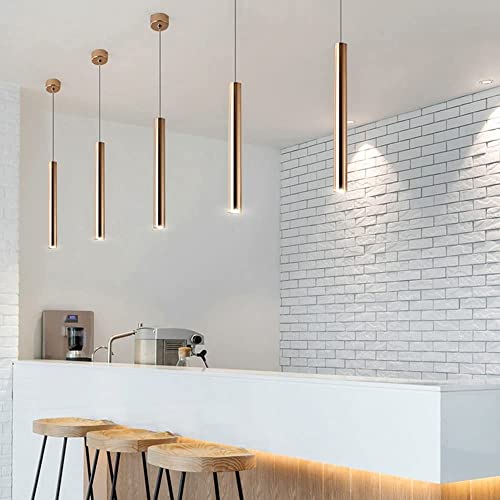 Lámpara colgante de tubo para comedor y cocina iluminación cilíndrica de techo 6