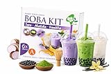 Bobo4T Bubble Tea Kit A – Komplett Set für 6 Drinks | Einzeln verpackt für maximale Frische | Taro, Vanille & Matcha Latte + Brauner Zucker Kristallkugeln