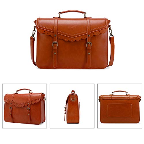 ECOSUSI Women Briefcase Messenger Laptop Bag Satchel Handbags Fit 15.6" Laptop