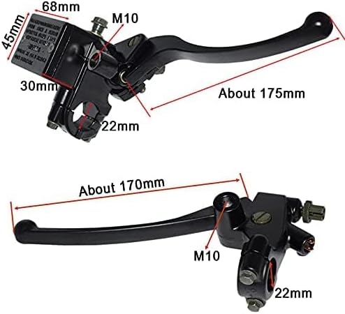 Miniatura 4 de Juego de palanca de cilindro maestro de freno de motocicleta de 78 pulgadas universal con soporte de espejo M10