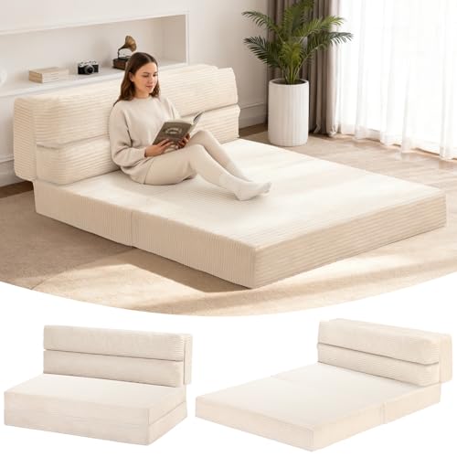 feliz home Folding Mattress Full, 3 in 1 Convertible Sofa Bed Foldable Couch Bed Floor Couch Lounge...