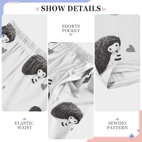 Hedgehog Hand Drawn Boys Pants for Kids Jogger Pants with Pockets S-XL4