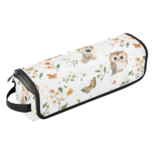 Estuche de viaje 2 en 1 para planchas de pelo y rizadores con tapete resistente al calor Cartoon Owls